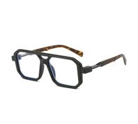MUTYNE Occhiali da sole quadrati a doppio ponte Occhiali da sole sfumati moda donna UV400 Occhiali da sole da uomo poligono retrò, Nero opaco trasparente, taglia unica
