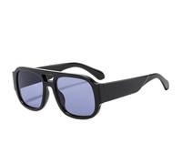 MUTYNE Occhiali da sole quadrati da uomo con doppi ponti retrò, tonalità alla moda, UV400, donna, punk, sfumati (nero, grigio, blu)