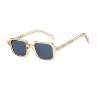 MUTYNE Occhiali da sole quadrati da uomo, con lenti trasparenti UV400, alla moda e di tendenza (grigio champagne)