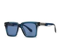 MUTYNE Occhiali da sole quadrati da uomo con rivetti vintage, occhiali da sole sfumati alla moda, occhiali da sole di lusso da donna, UV400 (blu)