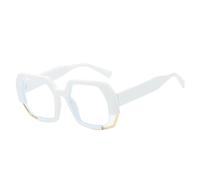 MUTYNE Occhiali da sole quadrati poligonali da donna, tonalità sfumate alla moda, UV400, montatura per uomo con lenti trasparenti (bianco trasparente)