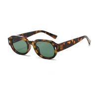 MUTYNE Occhiali da sole quadrati sfumati da uomo con rivetti alla moda, UV400, retrò, color gelatina, da donna, ovali di tendenza (verde scuro leopardato)