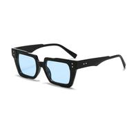 MUTYNE Occhiali da sole retrò Cat Eye da donna con lenti trasparenti color oceano, occhiali da sole da uomo con rivetti di tendenza, occhiali da sole quadrati punk (nero e blu)