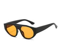 MUTYNE Occhiali da sole retrò con montatura grande, stile Cat Eye, da donna, da uomo, di lusso, per viaggi, all'aperto, guida, estate, UV400 (nero arancione)