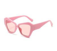 MUTYNE Occhiali da sole retrò poligonali Cat Eye Jelly Color da donna, tonalità UV400, moda, tendenza, sfumati da uomo (rosa rosa)