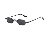 MUTYNE Occhiali da sole rettangolari piccoli da donna, alla moda, stile steampunk, da uomo, vintage, retrò, occhiali da sole, C2 nero, taglia unica