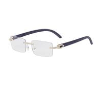 MUTYNE Occhiali da sole senza montatura adatti sia per uomo che per donna, con design delle aste in legno con diamanti e semplice doppio ponte con protezione UV400 (C3)