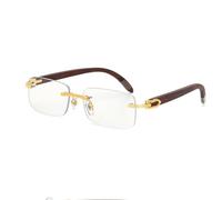 MUTYNE Occhiali da sole senza montatura di lusso da uomo Occhiali vintage quadrati Vasos Decorativos Colore legno retrò, T3, taglia unica