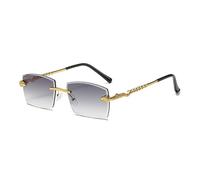 MUTYNE Occhiali da sole senza montatura Occhiali da sole quadrati in metallo a serpentina da uomo Occhiali da sole da donna Trend Occhiali da viaggio all'aperto,C01 Gold Grey,Taglia unica