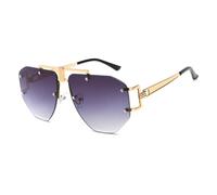 MUTYNE Occhiali da sole senza montatura oversize da donna Occhiali da sole quadrati vintage da uomo Occhiali irregolari UV400, sfumato, grigio