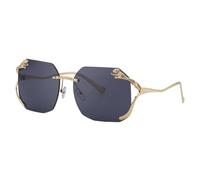 MUTYNE Occhiali da sole senza montatura per donna e uomo, design con aste in metallo, protezione solare UV400 per la guida all'aperto (C1)