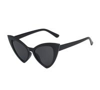 MUTYNE Occhiali da sole vintage Cat Eye da donna, di lusso, con montatura piccola, da uomo, per viaggi all'aperto, tendenza UV400 (nero grigio)