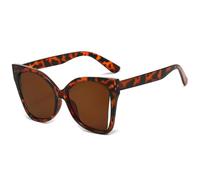 MUTYNE Occhiali da sole vintage con montatura a farfalla e occhi di gatto, da donna e da uomo, alla moda, per fotografia di strada all'aperto, UV400 (marrone leopardato)