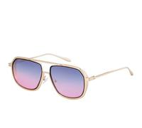 MUTYNE Occhiali da sole vintage Steampunk da donna, alla moda, di lusso, con montatura grande, da uomo, per guida all'aperto, UV400 (oro grigio rosso)