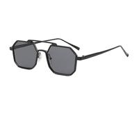 MUTYNE Polygon Occhiali da Sole Uomo Donna Vintage Luxury Uomo Occhiali da Sole Retro Doppi Ponti Shades Occhiali da Vista Punk,Nero,Taglia Unica