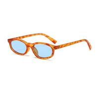 MUTYNE Shauna Retro Small Cat Eye Sunglasses Donna UV400 Moda Uomo Tendenza (Blu ambra)