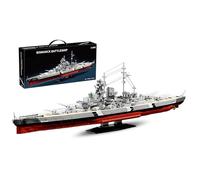 muuchuu Bismarck - Set di corazzata per adulti, 1:300, modello di nave da guerra militare, grande tecnologia tedesca per veicoli acquatici WWII, regalo perfetto per ragazzi e ragazze (2686 pezzi)
