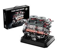muuchuu Technik Tiger Panzer Motor Bauspielzeug, Funzionante Motore di Veicoli Militari per Adulti da Costruire, MOC Meccanico Elettrico Set di Progetti per Hobby, Regali per Bambini Adolescenti 14+