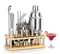 MUUKAIII 750ML Set di Shaker per Cocktail, 20 Pezzi di Accessori per Cocktail in Acciaio inox, Set Professionale per Barman con Supporto Regalo per Uomini Donne Amici