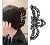 Muumoo Fermaglio per capelli a forma di ragno, in metallo, 1 pezzo, per capelli sottili, stile punk e Y2K, accessori per capelli decorativi