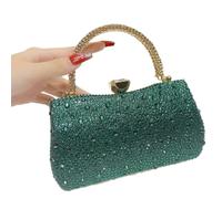 Muuookka Pochette con Strass Foderata In per - Borsa da Sera per Feste e Matrimoni, Verde