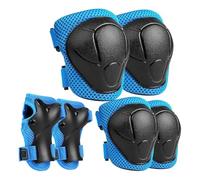 Muuookka Set di Protezioni per Bambini, Ginocchiere e Gomitiere con Polsiere per Pattinaggio, Ciclismo, Bici, Monopattino, Blu