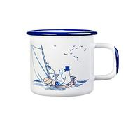 Muurla Moomin Sailors - Tazza smaltata bianca, 0,37 l