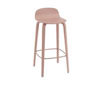 Muuto Visu Sgabello Bar con Base in Legno Tan Rose H88,5