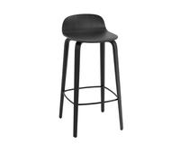Muuto Visu Sgabello da Bar con Base in Legno Nero H88,5