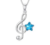 MUUYON Collana con note musicali da donna, in argento Sterling, con simbolo di note musicali, collana, amante della musica, gioielli, regali