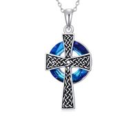 MUUYON Collana da donna con ciondolo a forma di croce in argento Sterling 925, con ciondolo a forma di croce