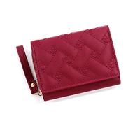 MUUYYI Portafoglio corto da donna in pelle PU porta carte di credito alla moda cerniera piccole portamonete tasca cambiamento tasca regalo aziendale per ragazze, Rosso grande, AS THE PIC SHOW