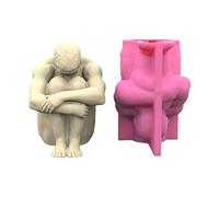 MUUYYI Yoga-Man Stampo in Silicone Fiore Calcestruzzo Candeliere Silicone Portacandele Stampo Piantatrice Succulente Stampo per Argilla Cemento