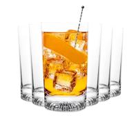 MUVELL Set di bicchieri da long drink "SCOTLAND" - 6 x 400 ml / 420 g - 3 mm di spessore - bicchieri per acqua & bicchieri da whisky - trasparenti e lavabili in lavastoviglie - bicchieri di alta