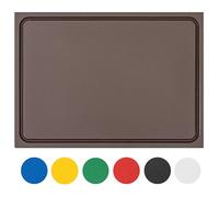 MUVELL Tagliere stabile in plastica, lavabile in lavastoviglie, extra spesso, delicato sui coltelli, colori e dimensioni a scelta, con scanalatura per il succo (marrone, 45 x 30 x 2 cm)