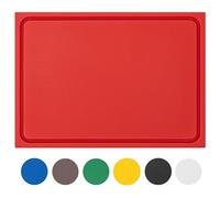 Muvell tagliere stabile in plastica rossa, 35x25x2 cm | Lavabile in lavastoviglie | Tagliere conforme alle norme HACCP per carne cruda | Tagliere con scanalatura per il succo
