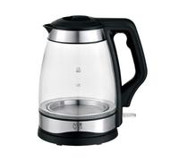 Muvip - Bollitore in vetro inox da 1,7 litri, 2200 W, indicatore del livello dell'acqua, base rotante a 360 gradi, colore nero