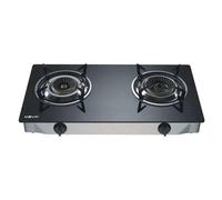 Muvip Cucina a Gas INOX 2 FIGHT - Vetro Temperato - Accensione Piezoelettrica - Bruciatore in ghisa staccabile