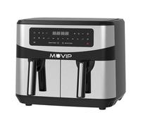 Muvip - Friggitrice a doppia aria calda, 9 litri, 2600 W, touch screen, 12 programmi di cottura, colore grigio