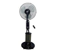 MUVIP Ventilatore a piano, 75 W, 40 cm, 3 velocità, nebulizzatore, oscillazione, telecomando, colore: nero