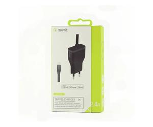 Muvit Caricabatterie Travel Apple Lightning Mfi 1m 2.4a Black