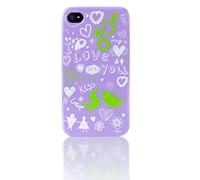 Muvit Doodle 12 ILoveYou Custodia per iPhone 4/4S, Multicolore