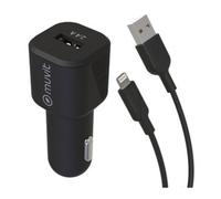 Muvit For Change Caricabatterie da auto 12W + cavo Lightning da 1,2M Nero - Nouvo
