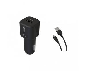 Muvit for Change Pack Caricabatteria da Auto USB 2.4A 12W + Cavo Lightning 2.4A 1.2m Nero