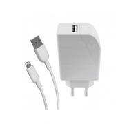 Muvit for Change Pack Caricatore USB 2.4A 12W + Cavo Lightning 2.4A 1.2m Bianco
