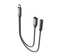 Muvit For Change Splitter Cavo di ricarica e musica USB-C Nero