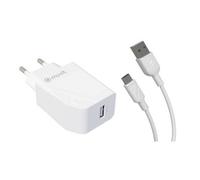 Muvit Caricatore USB for Change Pack 12W 2.4A + Cavo Type C 3A 1,2m Bianco