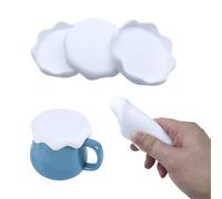MUWINC Coperchi Silicone, Copribicchieri Decorativi, Diametro Interno 8 cm | 4 Pezzi Design Della Neve, Bianco, Utilizzabile Come Sottobicchiere, Per Tazze E Bicchieri