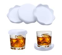 MUWINC Coperchi Silicone per Tazze, Copribicchieri, Diametro Interno 9 cm | 4 Pezzi, Design Della Neve, Utilizzabile Come Sottobicchiere, Bianco, Per Tazze E Bicchieri
