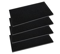 MUXHEL 4pcs stuoie del bar per il pub domestico, 12 "x 6" stuoie nere della birra, stuoie di servizio del bar della gomma antisdrucciolevole per il controsoffitto della cucina del pub